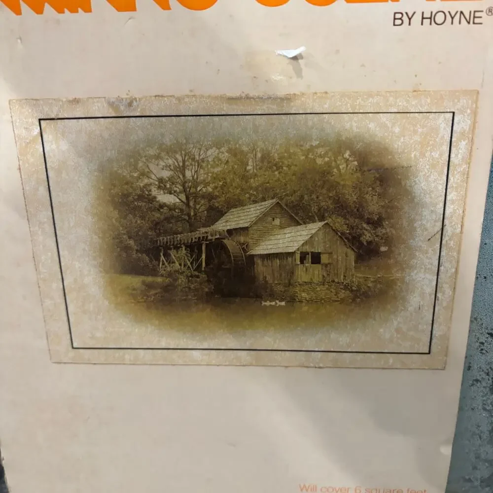 Vtg 1980s Hoyne Mirro-Scene Mill Barn Reflection Six 12x12 Mirror Panels Tiles